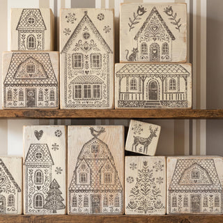 NEW Winter Gingerbread Lane 12x12 French Country birds and flowers Furniture Decor (Clear Stamp)