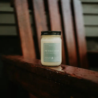 Petrichor Candle PNW 100% Soy Wax Wood Wick 12oz jar